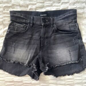 Cut Off Black Jean Express High Waisted Shorts